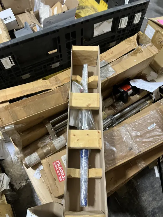 Chiron ball screw assembly wrapped and crated on a timber pallet